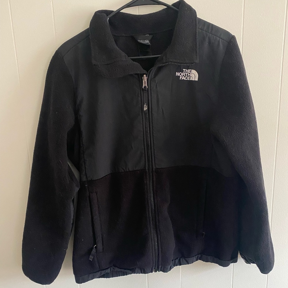 Black north face zip up jacket